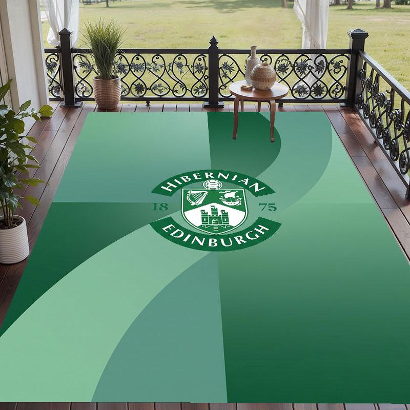 Yumuşak Zemin Halısı Hibernian FC Desenli Alan Halısı Ev Odası Dekorasyonu İçin Dekoratif Mat