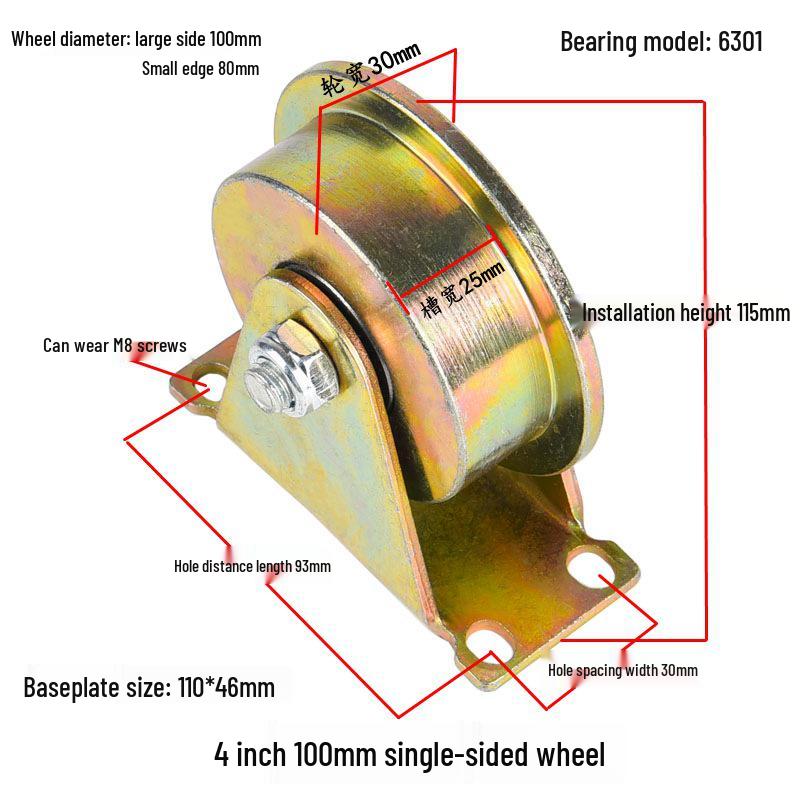 V, U, and H-Type Track Pulleys: Sliding Door V-Groove Wheels with Bracket