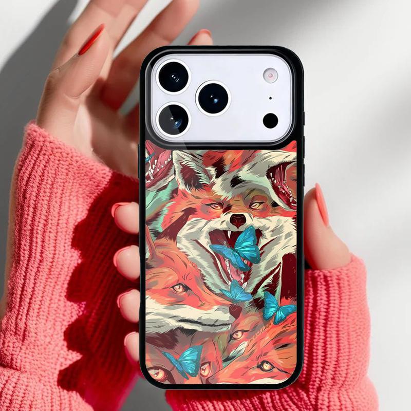 Fox Animal Pattern Phone Case for iPhone 17 16 15 14 13 Pro Max Back Cover for 12 11 Pro Coque