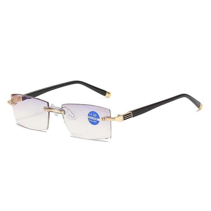 808QB Rimless  Blue Light Blocking Women Custom Blue Light Filter Promotional Eyewear Presbyopic for Old People Reading Glasses +100