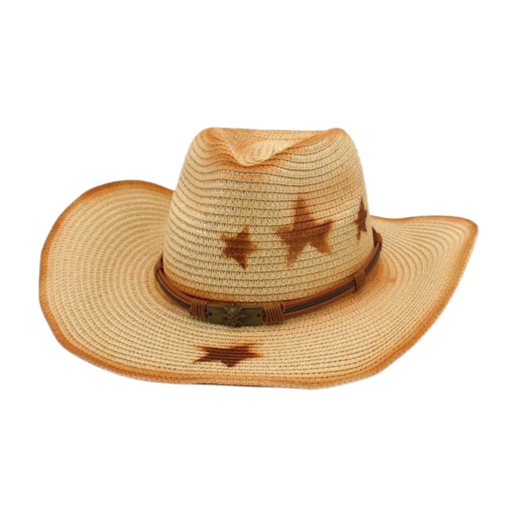 Men'S And Women'S Top Hats, New Sunscreen Denim Sunshade Straw Hat, Ethnic Style Amazon Outdoor Seaside Beach Sun Hat