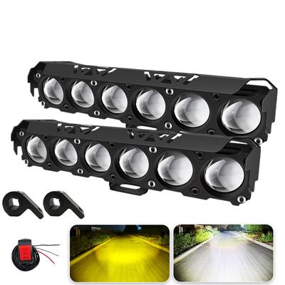 6 Linsen Motorrad LED Scheinwerfer Dual Color Hi/Low Beam Nebelscheinwerfer für PKW LKW SUV UTV 12V 24V Mini Linsen Scheinwerfer Fahrlicht