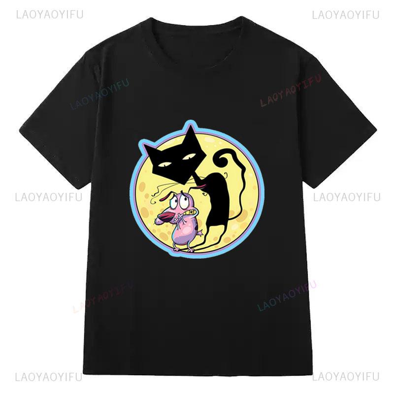 Courage The Cowardly Dog Animated Movie Promo Nerd T Shirt 2025 Summer New Arrival for Kids Gifts Clothes Camisa Creativity Tee