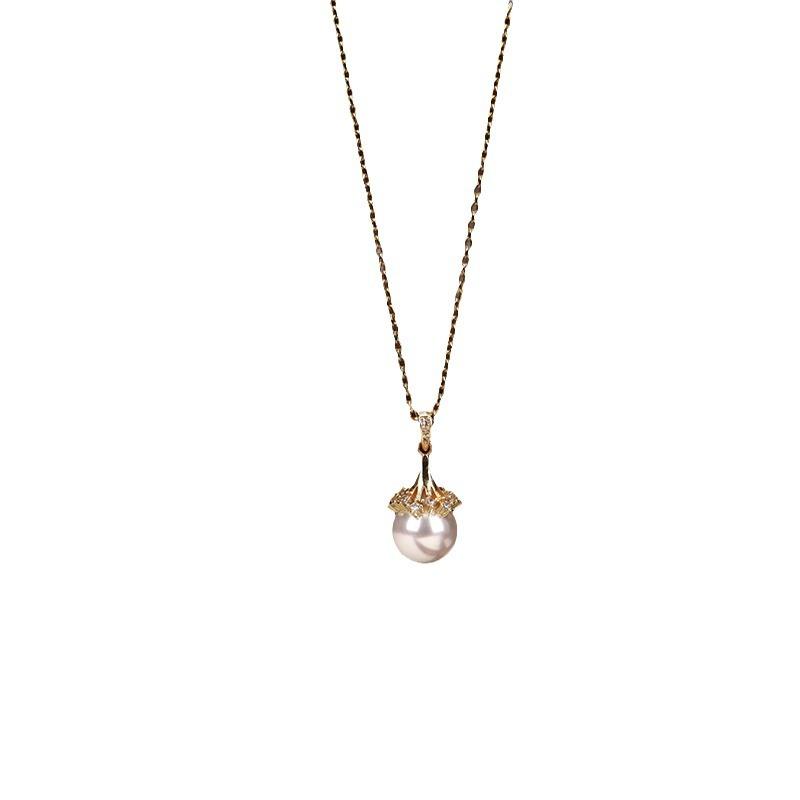 Simple Choker Pearl Necklace Light Luxury Versatile Exquisite Niche High-End Collarbone Chain