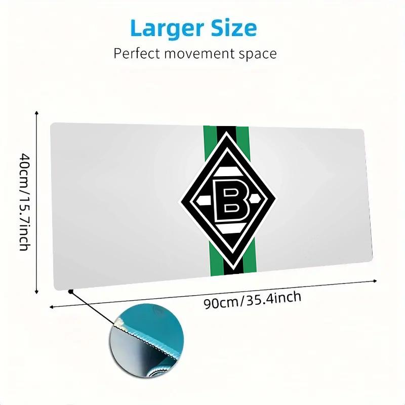 Borussia Mönchengladbach Print Cushion Non-slip Laptop Tablet Big Mousepad XXL Mat Mini PC Playmat With Lock edge