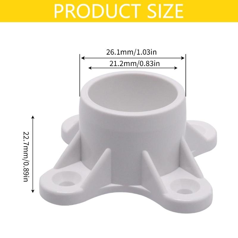 Plastic Flange Caps PVC Pipe End Caps with Screw Holes Flange Connectors Set for Furniture Feet & Storage Rack Projects