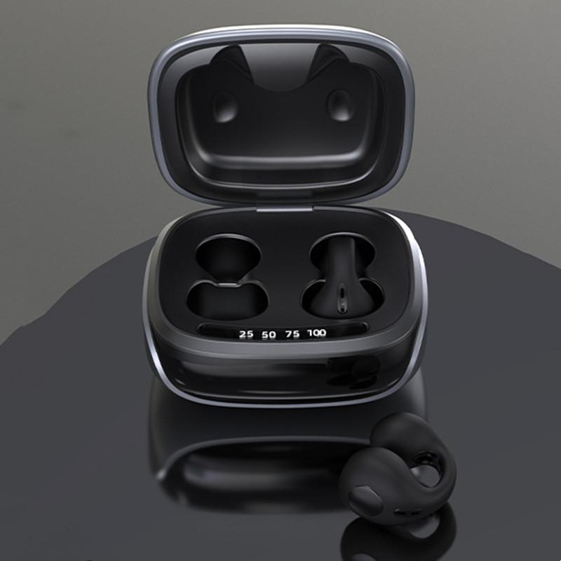 

Беспроводная Bluetooth-гарнитура с зажимом для костной проводимости, большие электрические наушники с шумоподавлением, наушники без задержки чёрный