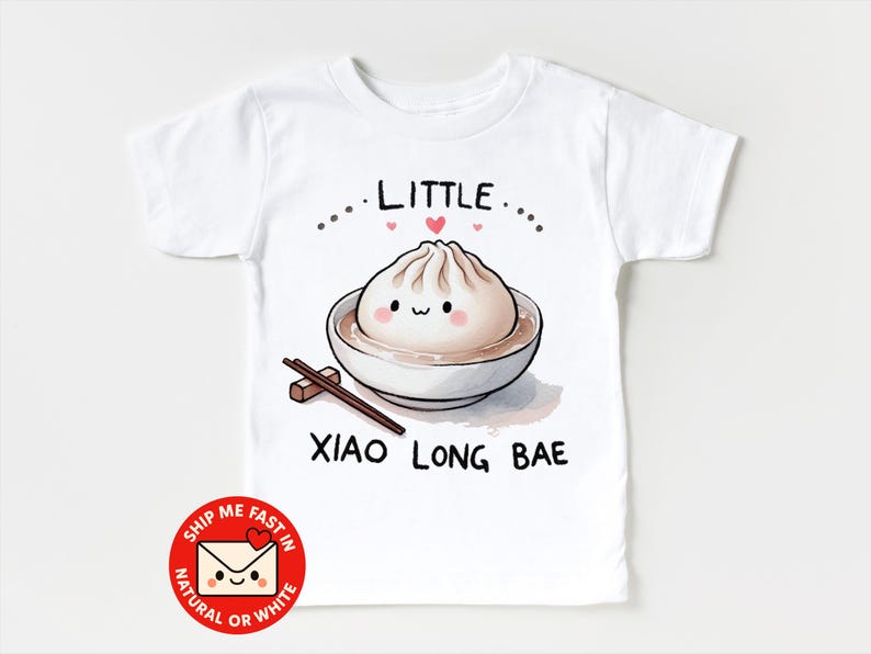 Little Xiao Long Bae Toddler Tee - Dumpling Kids Outfit - Cute Asian Food Kids Tshirt 100