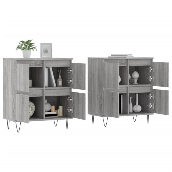 VidaXL Buffets 2 Pcs Sonoma Grey Engineered Wood 3190179