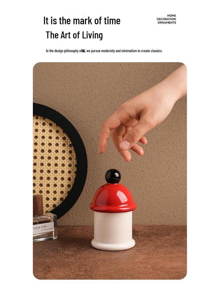 Beihanmei Ceramic Toothpick Holder & Swab Jar: Cute, Creative Storage for Living/Dining Room.