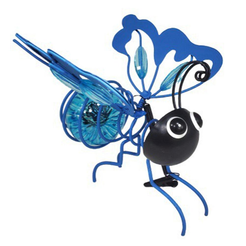Solar-Powered Hanging Bee Garden Light Decorative Outdoor Figurine Light Metal Garden Statue Light for Patio Balcony Yard