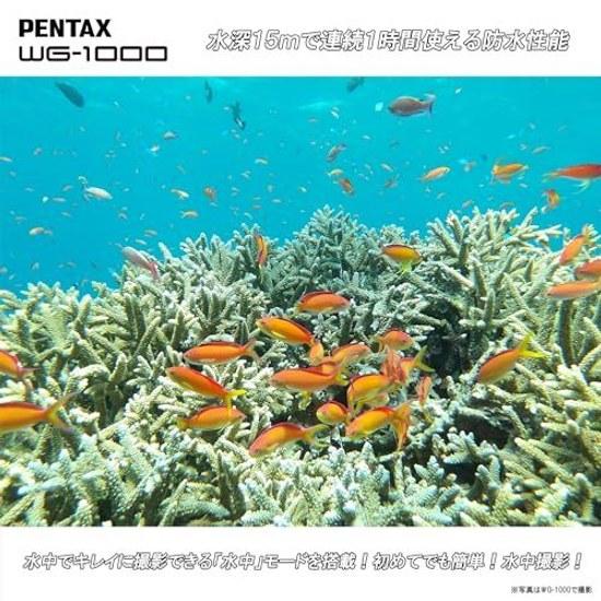 PENTAX WG-1000 Gray Professional Waterproof Digital Camera 15m (Continuous 1 Hour) 2m Shock Resistant Dustproof Specification 2153