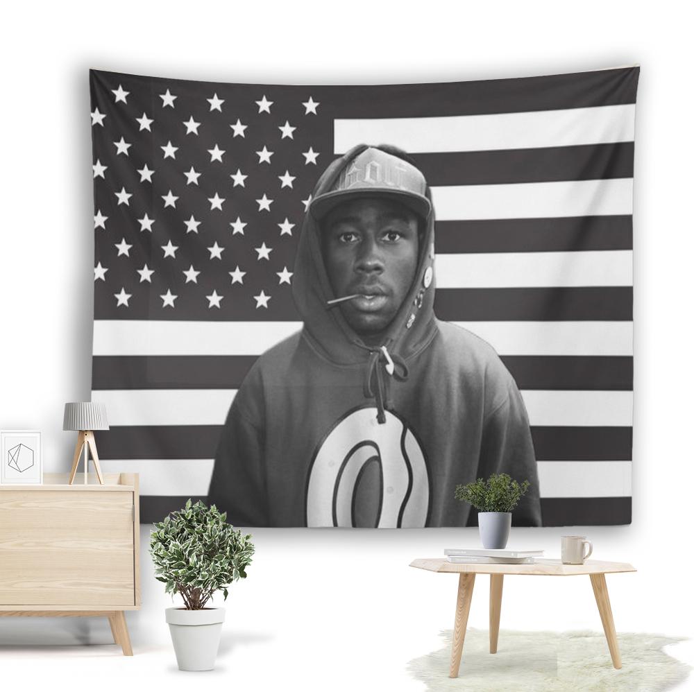 

Odd Future Black White Flag Wall Tapestry Trendy Wall Hanging Art for Bedroom Dorm Living Room Decor 74x94cm(29x37in)