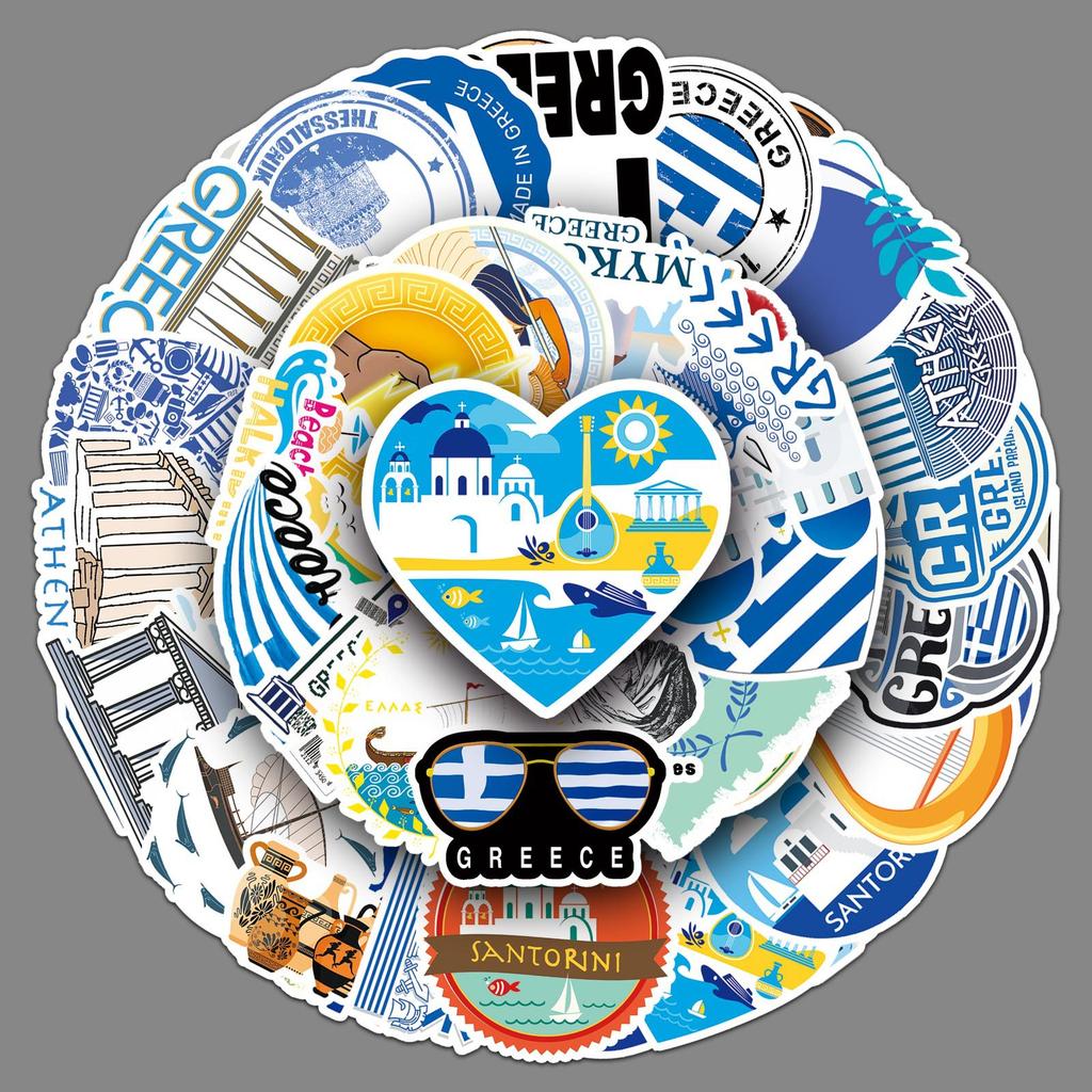 50 Griechische Graffiti Personalisierte Outdoor Reise Guka Kreativ DIY Handyhülle Kofferaufkleber Wasserdicht