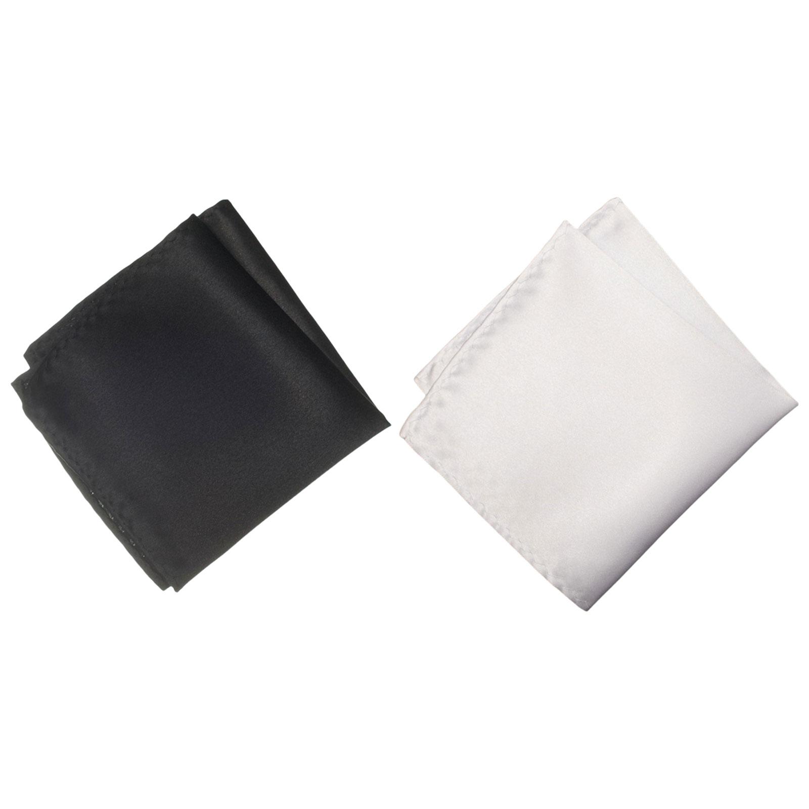 

2 шт. Мужской нагрудный платок Классический вискозный носовой платок для деловой встречи, формального случая, однотонный банкетный платок B