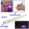 1pc New 2 In1 Invisible Ink Magic Security Writing Secret Spy Pen With UV Light