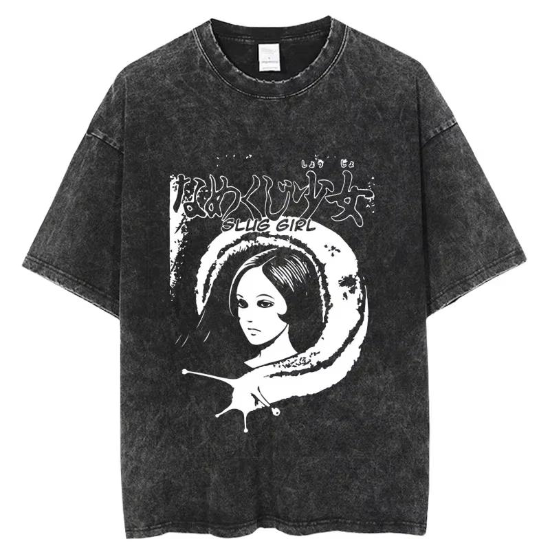 Hot Sale Horror Manga Tomie Graphic T-shirt Men Women T Shirt Hip Hop Y2k Washed Oversized Tee Hip Hop Gothic Cotton T-shirts