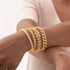 Cubic Zirconia Tennis Bracelet for Women, 18K Gold Plated Stainless Steel CZ Chain, Bridesmaid Zircon Non Tarnish