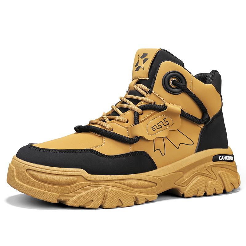 Tooling boots men's outdoor retro autumn and winter platform high-top hiking shoes trend casual Martin tide shoes men