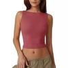 Solid Color round Neck Neck Sleeveless Top Pure Color round Neck Slim Fit Sleeveless Top Women