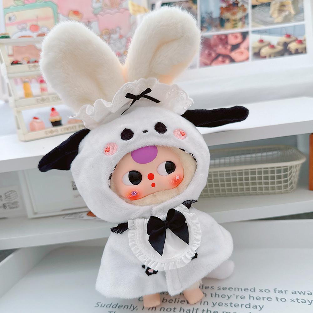 For 17cm Labubu Doll Clothes Fashion Clothes Cloak Doll Clothes Color Match Cape Dolls Accessories Cute Decoration Little Clothes
