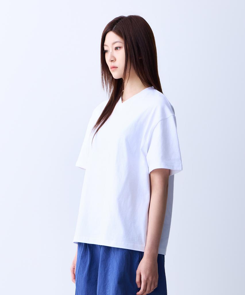 ADERNM Minimal Daily V-Neck T-Shirt White