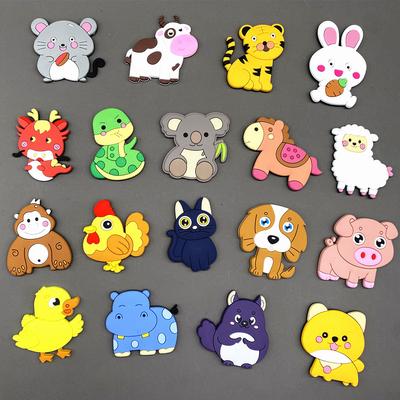 Nuevos Imanes de Nevera de PVC para Niños Juguete Dibujo Animado Animal Imanes para Decoración de Refrigerador Lindos Imanes de Nevera para Niños Juguete Magnético