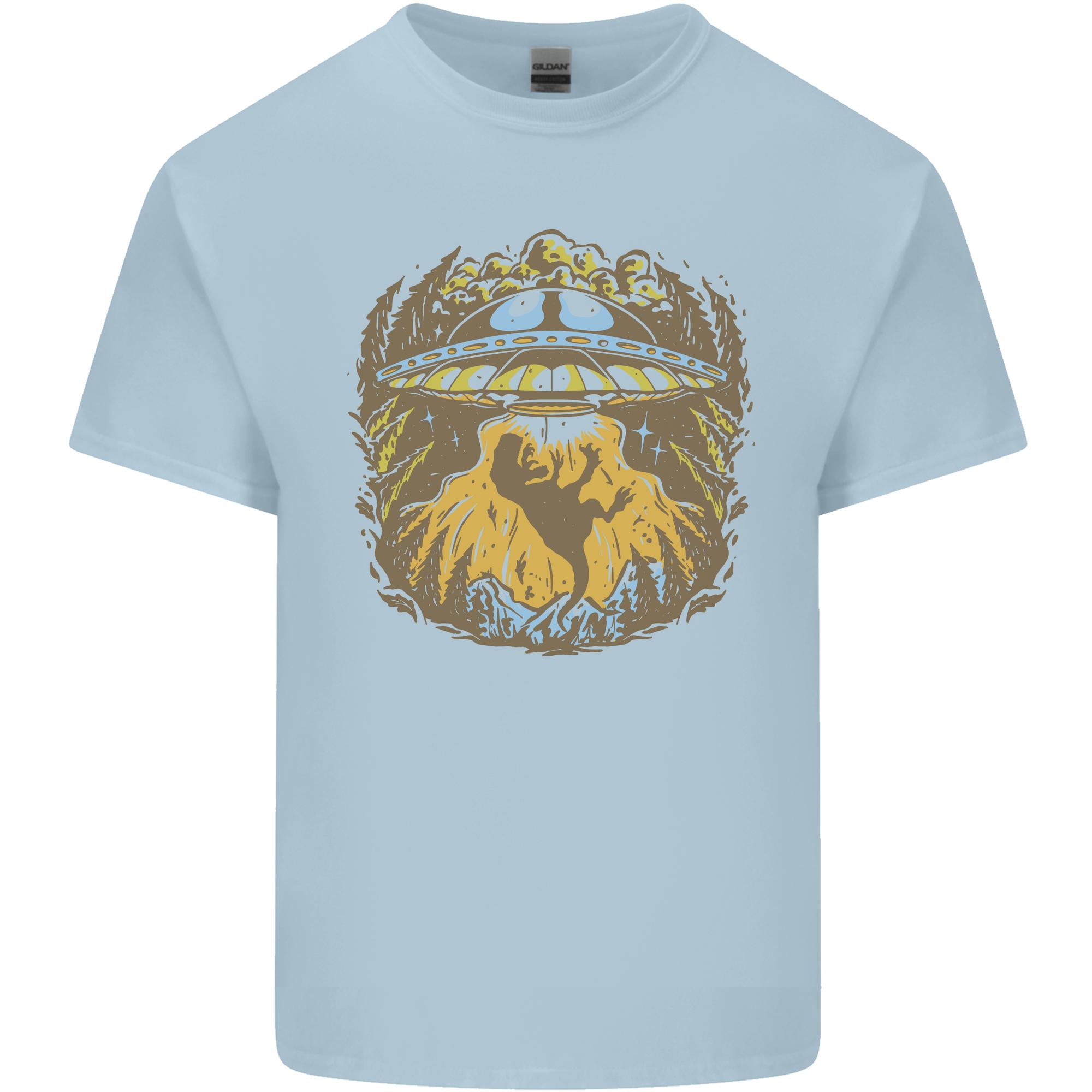 Dinosaur Abduction Aliens UFO TRex Unisexs Light Cotton TShirt S