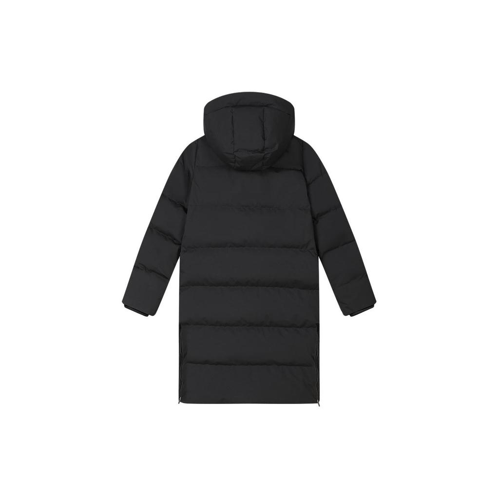 Fila Logo Printed Hooded Mid-Length Casual Down Jacket Women Outerwear Black F11W347901F-BK