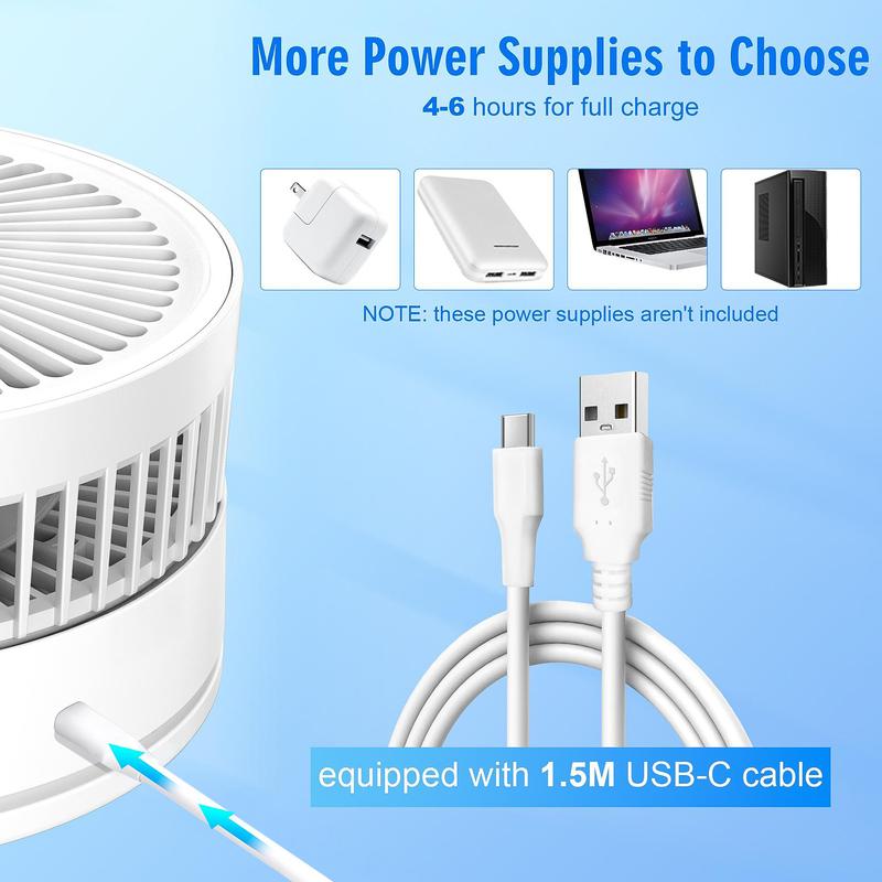Folding Portable Fan USB Rechargeable Remote Control Air Cooler Silent Rechargeable Wireless Floor Standing Fan for Camping Desk