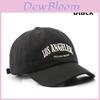 Vintage Denim Baseball Cap With Embroidered Letters For Summer Casual Wear