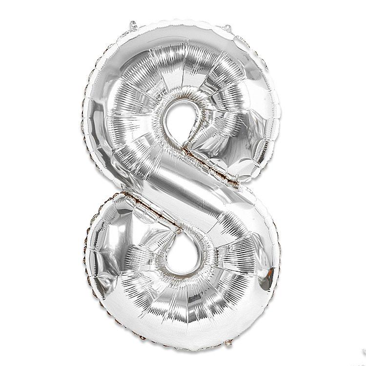 Hot Selling 40 Inch Aluminum Film Balloons Gold Silver Number Balloon for Wedding Party Birthday Decoration