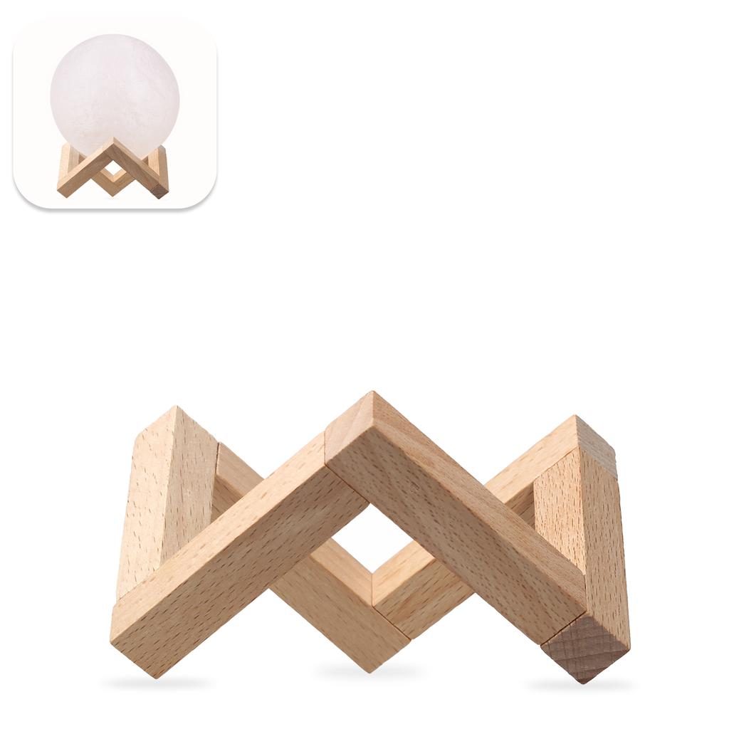 Wood Bracket Moon Lamp Holder Detachable Wooden Stand for 3D Printing Moon Lamp Ball Shaped Night