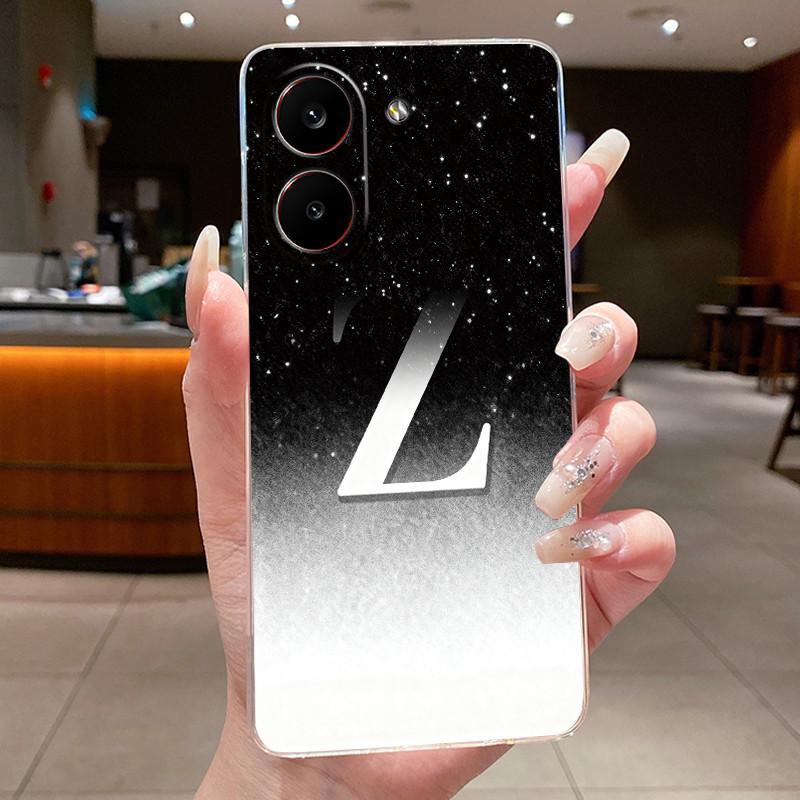 Couple Phone Case For Xiaomi Redmi Turbo 5 /Xiaomi Poco X8 Pro 5G Lucky Letter Flower Pattern Clear TPU Anti-scratch Soft Casing