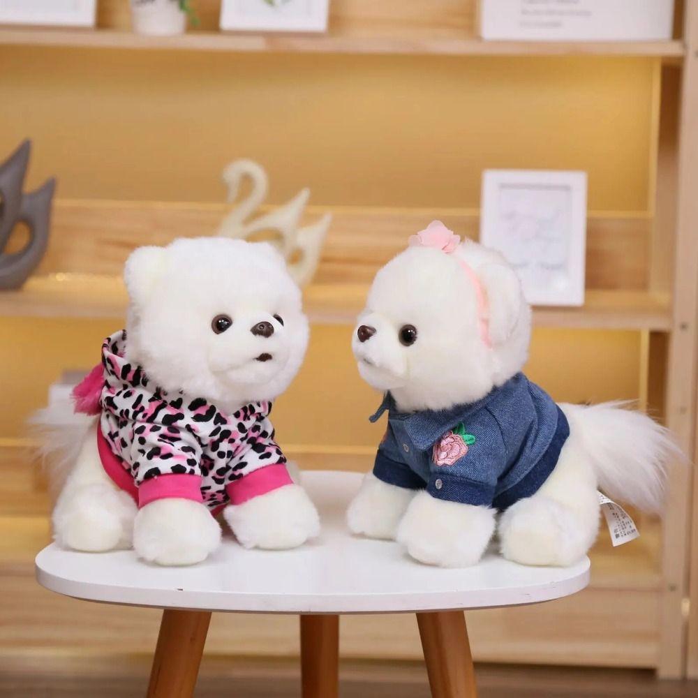 Animals Dolls Plush Pomeranian Little Pet Stuffed Doggy Lovely Gift Dog Plush Toy  Kids Girls