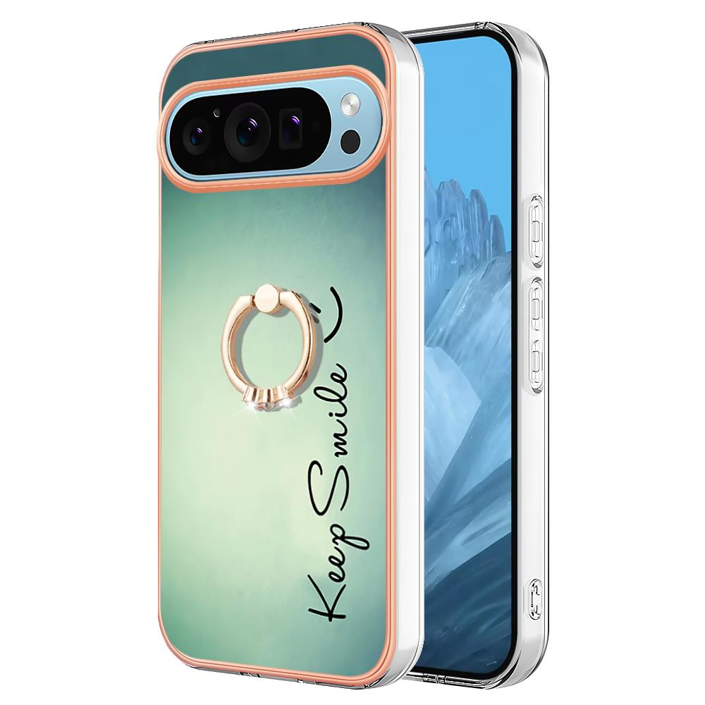 YB IMD Series-20 Style D for Google Pixel 9/Pixel 9 Pro Case Electroplating 2.0mm TPU Protective Shell with Kickstand
