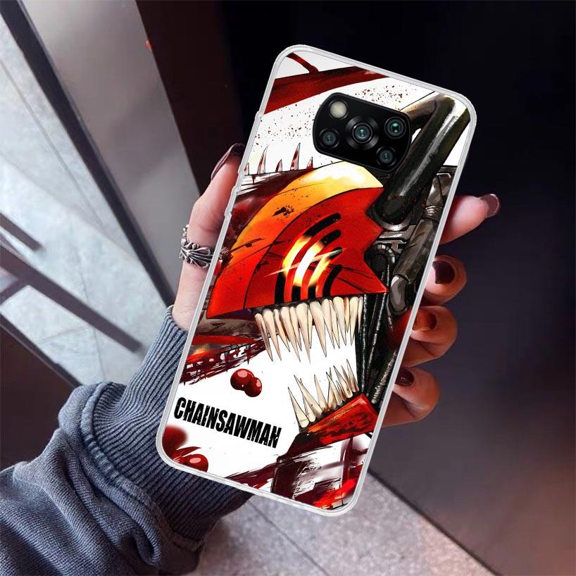 C-Chainsaw Mans Denji Phone Case For Xiaomi Poco X7 X6 X5 Pro F7 Ultra Redmi 15C 15 13 13C 12 12C 10 10A 10C 9 9A 9C 9T Shell Po