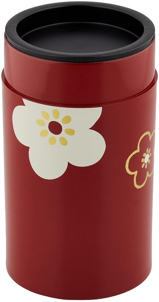Tatsumiya Tea Floral Plum Floral Plum 56502 Caddy, Large, Pattern, Blossom, Vermilion, Large, Pattern, Blossom,