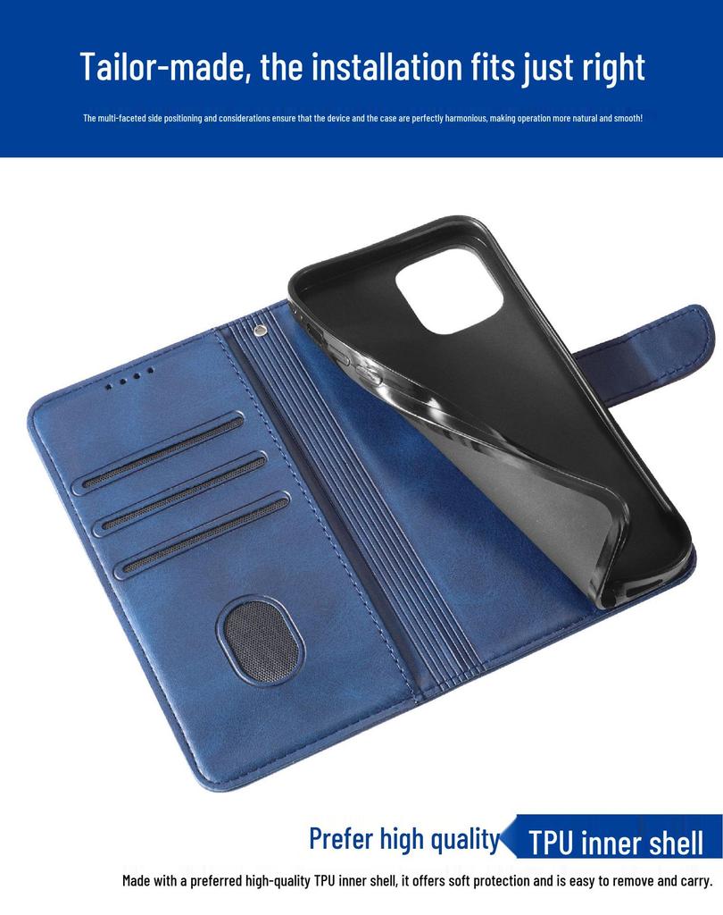 Compatible Leather Flip Case for iPhone 16, iPhone 15 Pro Max, 13, 12, 14, X, 7 Plus