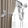 2 Pcs Curtain Holders Wall Mounted Curtain Tiebacks with Screws Decor Curtain Side Hooks for Living Room Bedroom Home Decoration