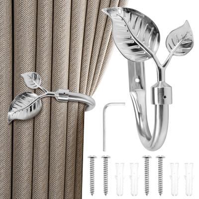 2 Pcs Curtain Holders Wall Mounted Curtain Tiebacks with Screws Decor Curtain Side Hooks for Living Room Bedroom Home Decoration