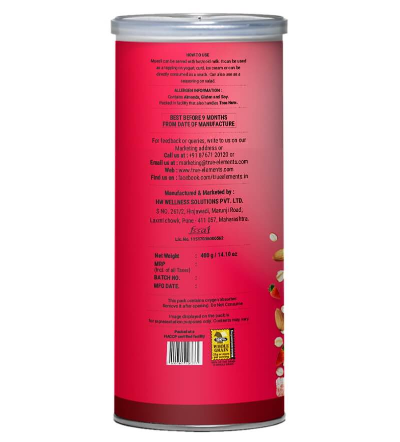 Muesli with Strawberries (400 G), Strawberry Muesli, True Elements