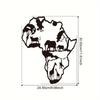 1 Stück Afrikanische Tierkarte Eisen Wandkunst Innen Außen Wohnzimmer Schlafzimmer Flur Dekoration 11,81x9,66 Zoll Geschenk Halloween Weihnachten Neujahr