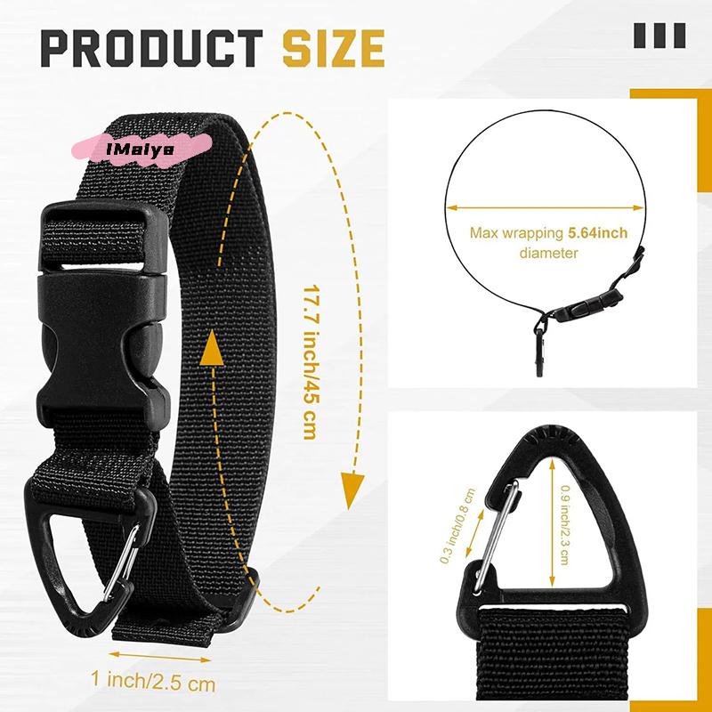 45cm Black Adjustable Extension Cord Organizer Heavy-Duty 3-Axis Buckle Storage Strap for Workshop And Garage Organization