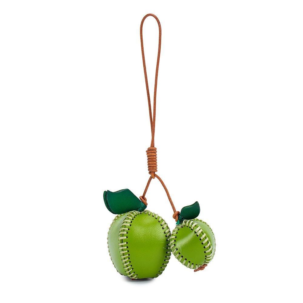 Pear Fruit Pendant Strawberry Bag Pendant Multi-color Leather Keychain  Car Accessory