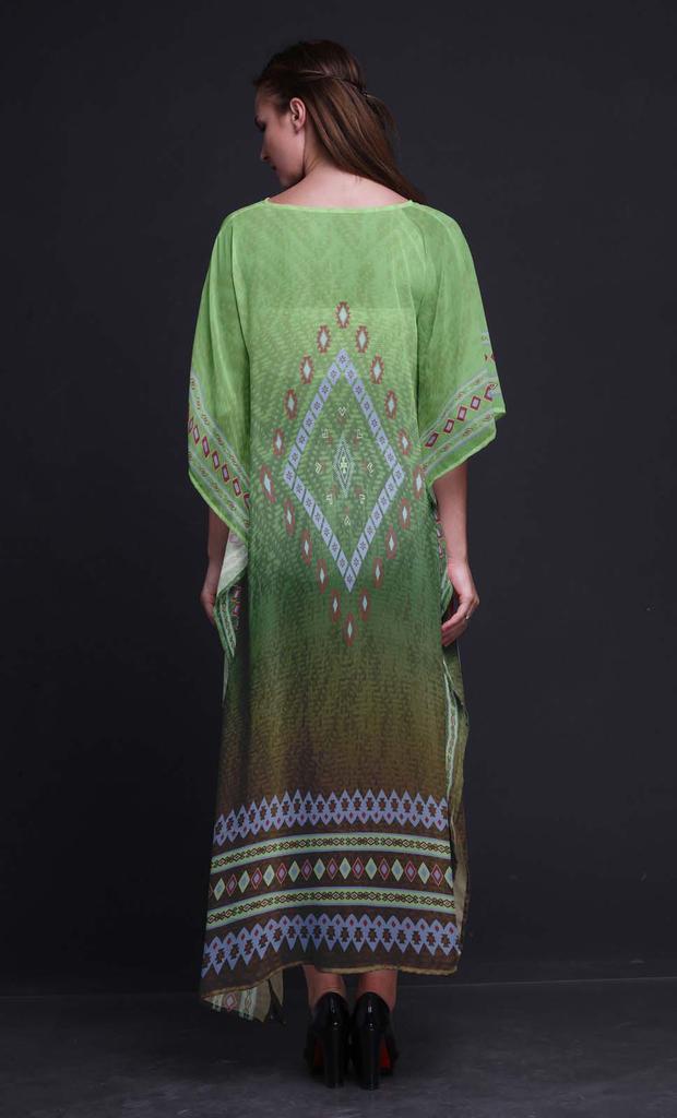 Phagun Aztec Geometric Long Caftan Maxi Dress Beach Swimwear Cover Up Womens