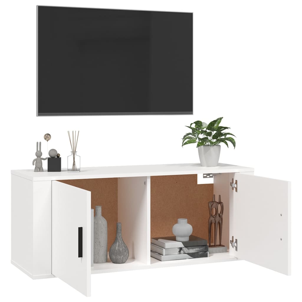 Wall Mounted TV Cabinet White 100 x 34.5 x 40 cm