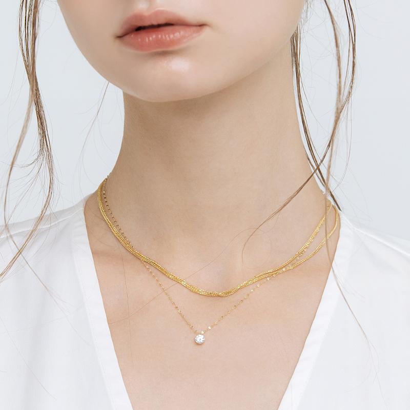 Mcel 14K Stella Link Two-Line Necklace