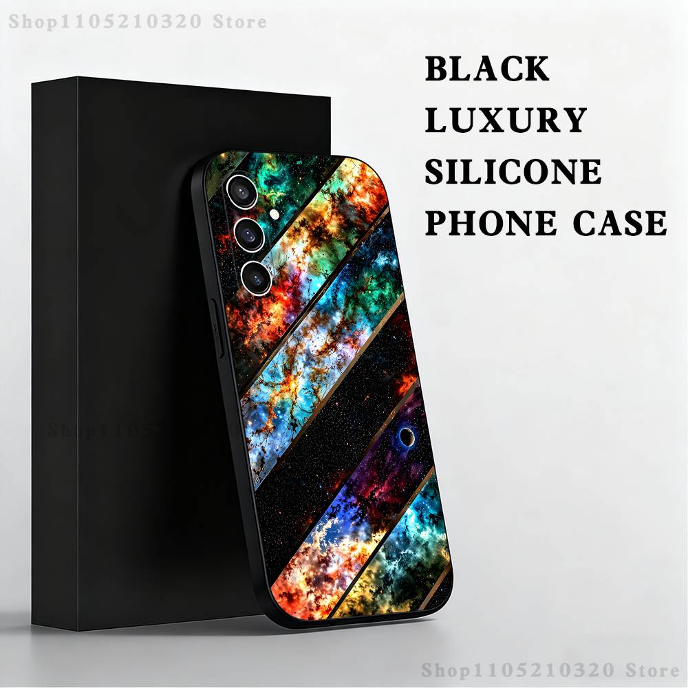

Uniberso Milky Way Galaxy Phone Case For Samsung S25,S24 Ultra,S20,S30 plus,S22 plus,S23,S30 Ultra 5G Silicone Black Shell SamsungS21plus