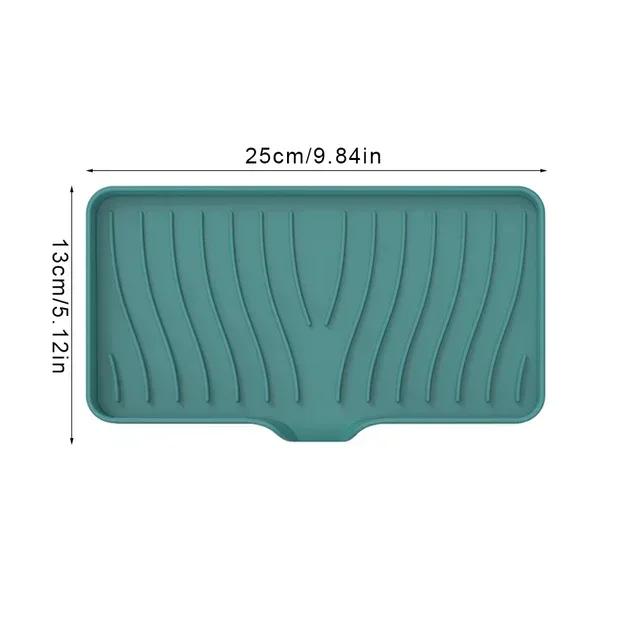 New Silicone Faucet Mat Kitchen Sink Tray Soap Dispenser Sponge Drain Pad Sink SplashDrying Mat Countertop Storage Tray SoapTray